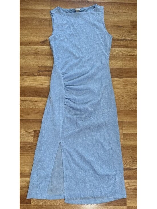 a new day Dresses & Skirts - A New Day Ruched Sleeveless Dress – Light Blue Midi Size M